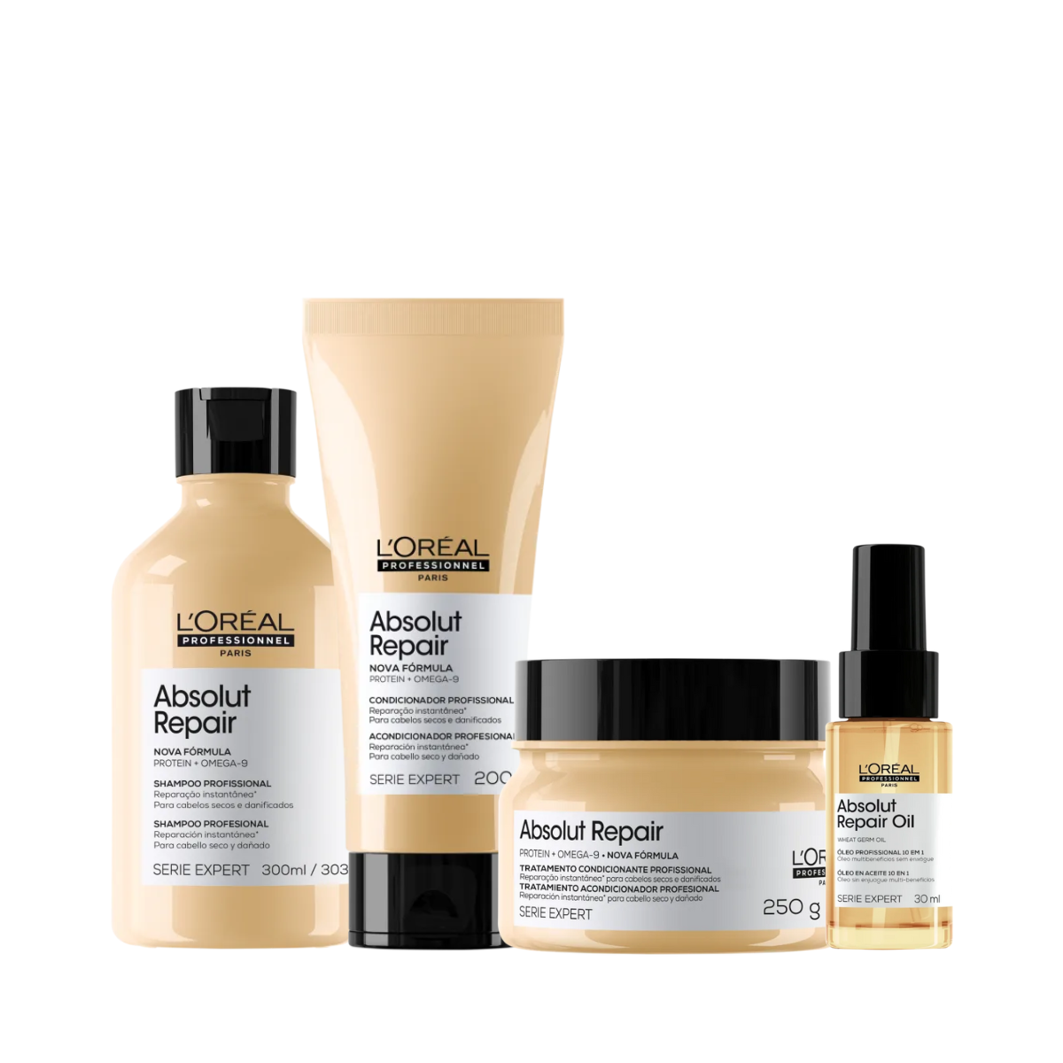 Kit Abs Repair Sh 300ml + Cond 200ml + Masc 250ml + Óleo 30ml