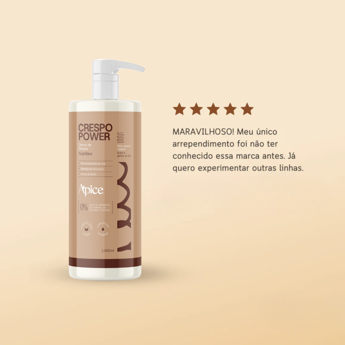 Apice Crespo Power Creme de Pentear Nutritivo 500ml 500ml 3