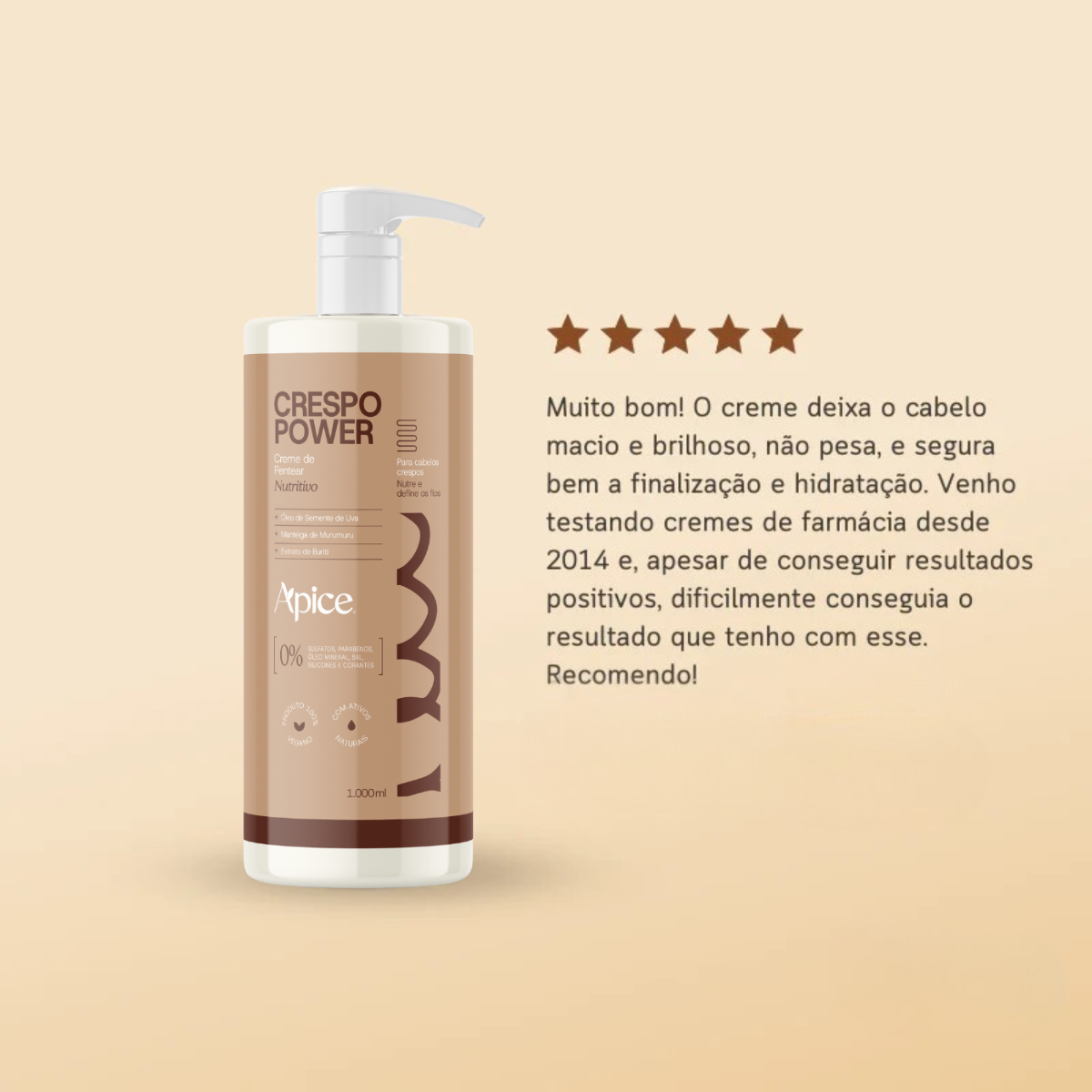 Apice Crespo Power Creme de Pentear Nutritivo 500ml 500ml 4