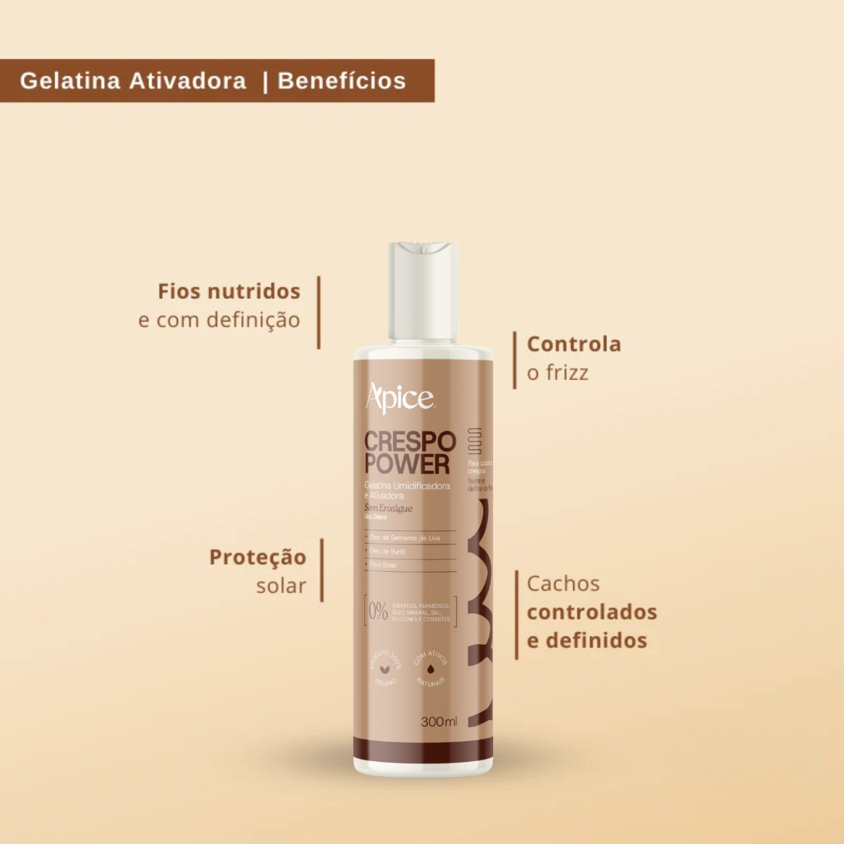 Apice Crespo Power Gelatina Ativadora e Umidificadora 300ml 300ml 2