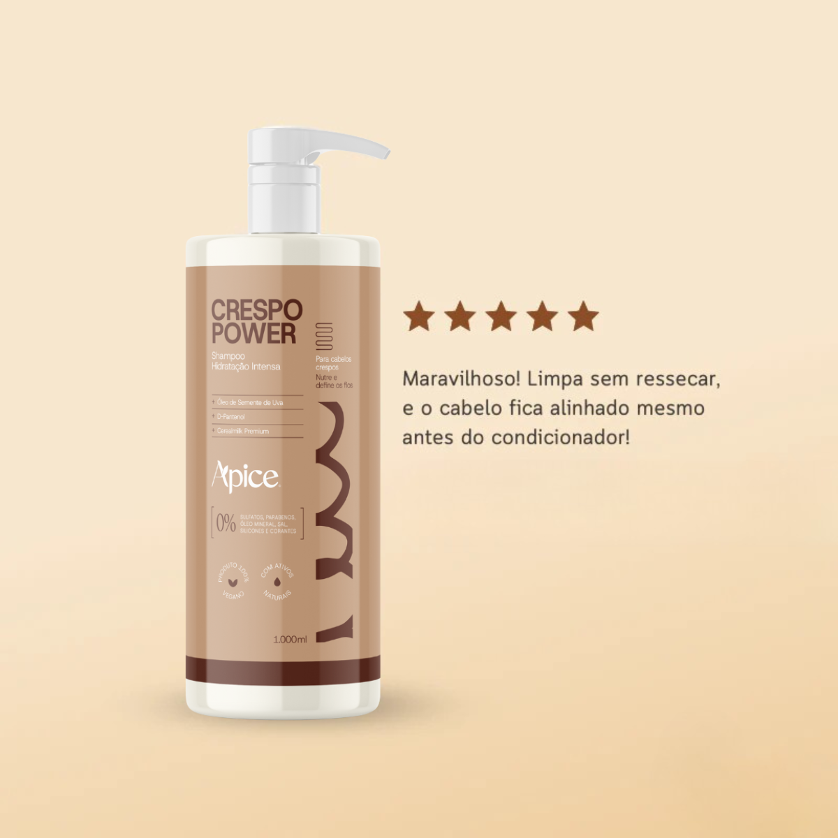 Apice Crespo Power Shampoo de Hidratação Intensa 300ml 300ml 3