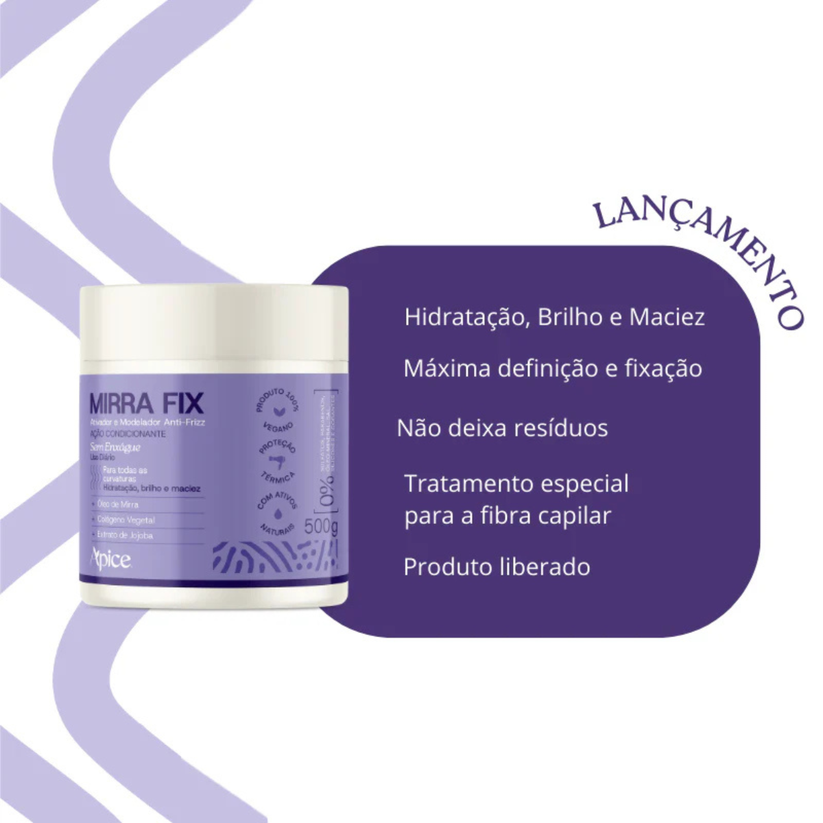 Apice Mirra Fix Ativador e Modelador Anti-Frizz 500ml 500ml 2