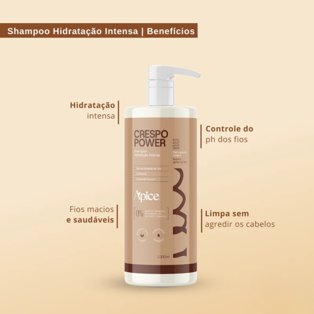 Apice Crespo Power Sh 300ml + Cond Acid 300ml ÚNICO 5