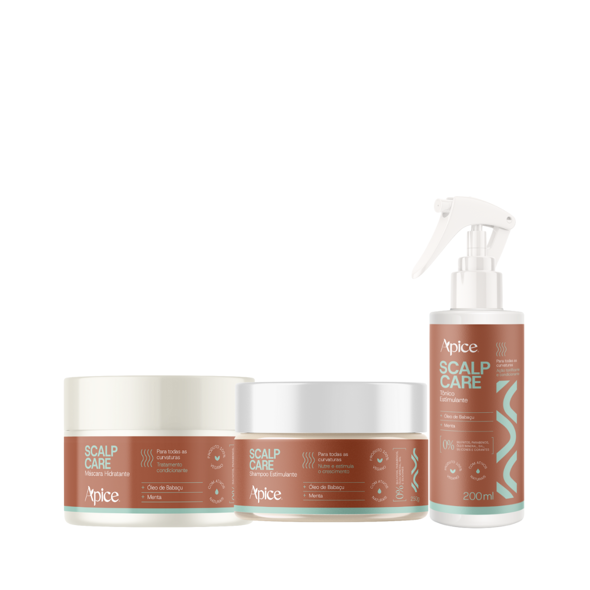 Apice Scalp Care Sh Esfo 250ml + Masc 300ml + Tônico 200ml