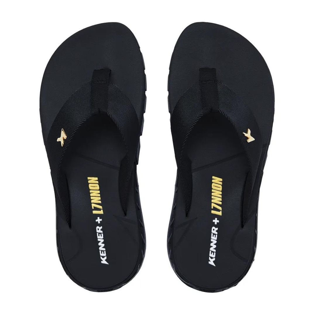 Chinelo Sandália Kenner Rakka L7 DYJ-02 - PRETO/PRETA/PRETO Preto 2