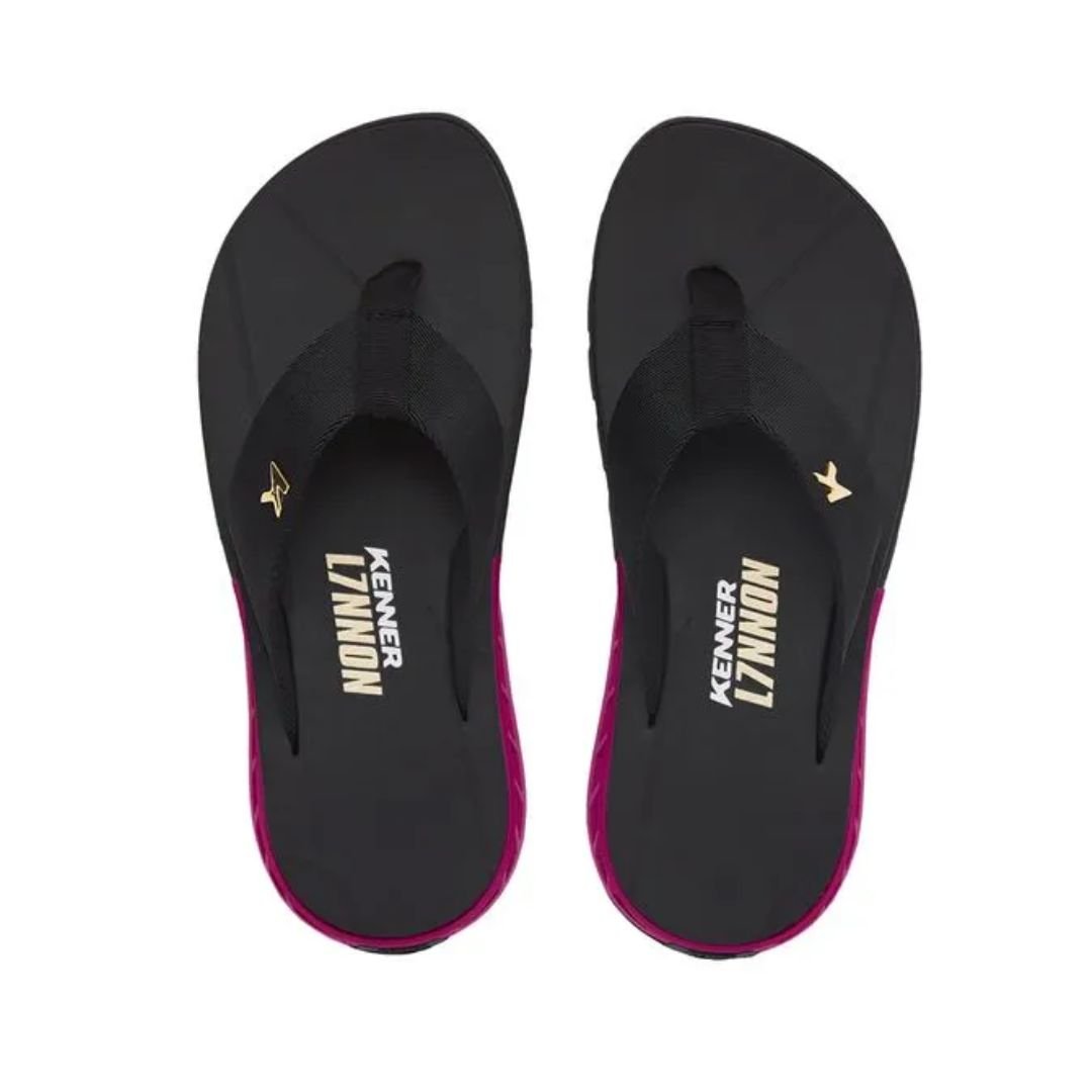 Chinelo Sandália Kenner Rakka L7 - PRETO/ROSA/PRETO Preto 2