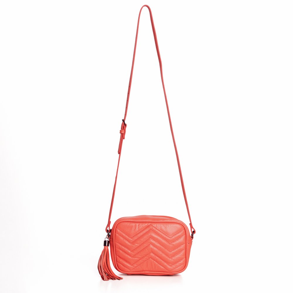 Bolsa Couro Detalhada Wiky - Coral Coral 1