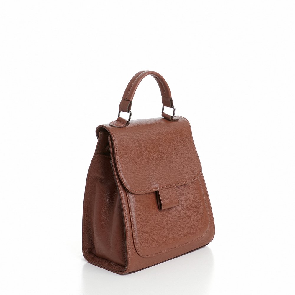 Bolsa/Mochila Em Couro Yamara Caramelo Marrom 2
