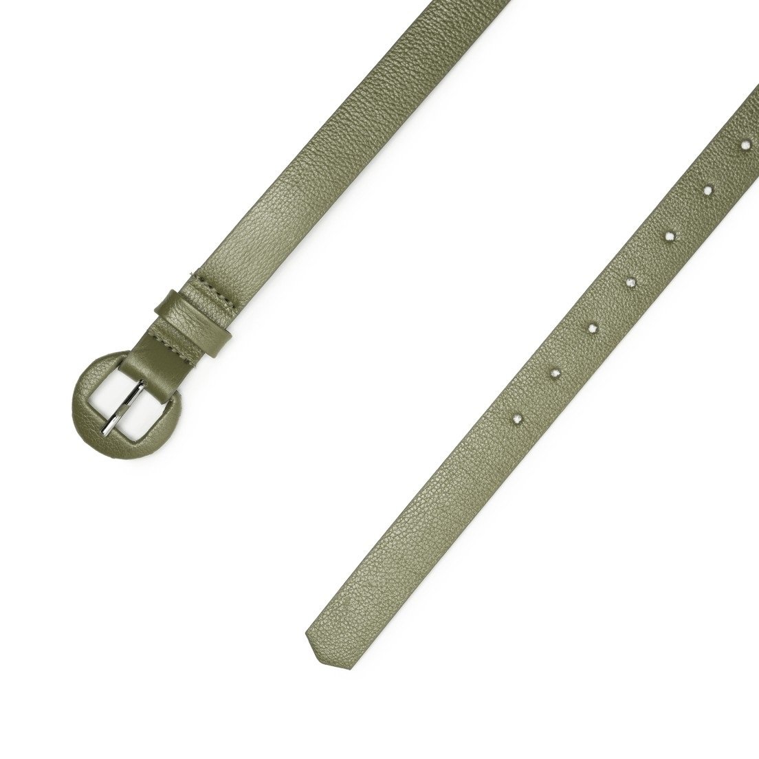 Cinto Em Couro Fino Tuny Militar Verde 2