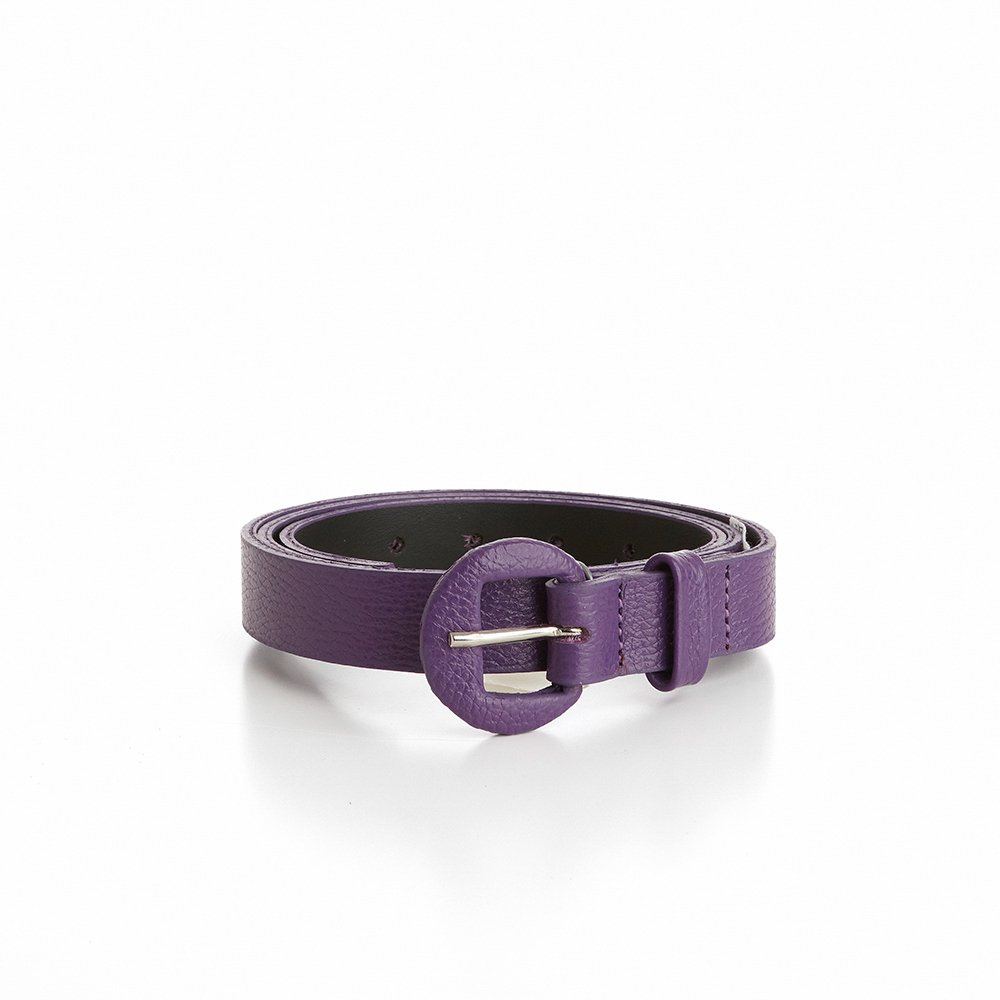 Cinto Em Couro Fino Tuny Roxo Roxo 1