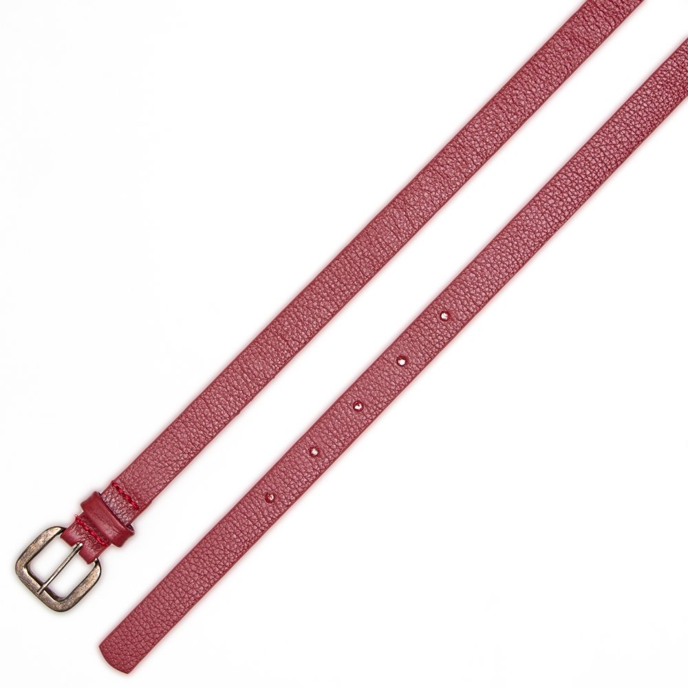 Cinto Confeccionado Em Couro E Fivela Em Metal Envelhecido Lizê Vermelho Vermelho 2