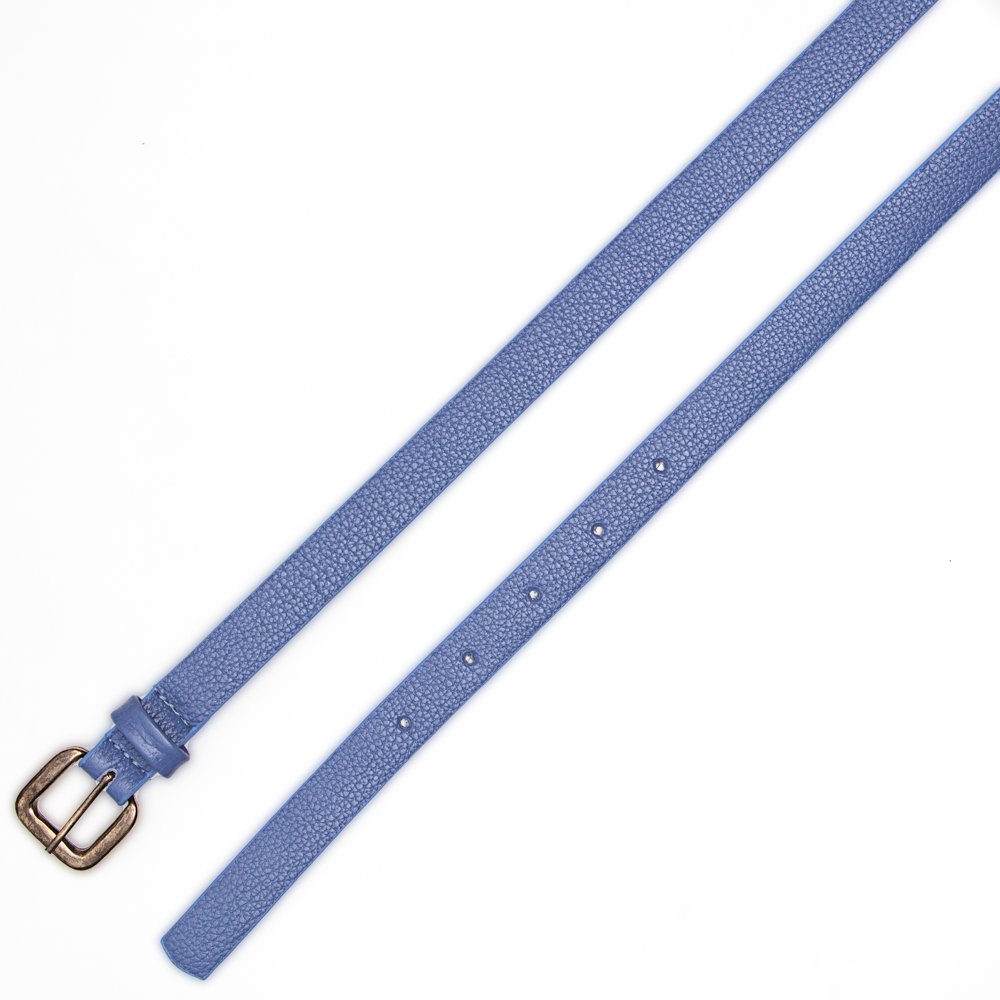 Cinto Confeccionado Em Couro E Fivela Em Metal Envelhecido Lizê Azul Azul 2