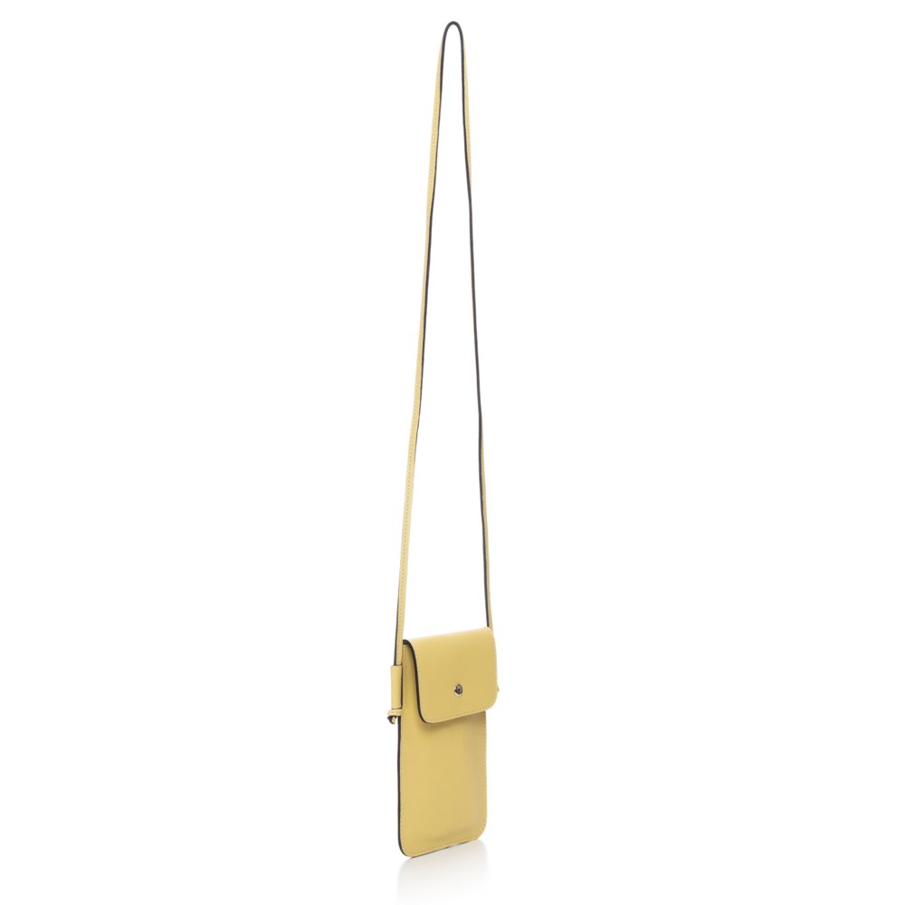 Bolsinha Pota-Celular Em Couro Zinê Lima Amarelo 3