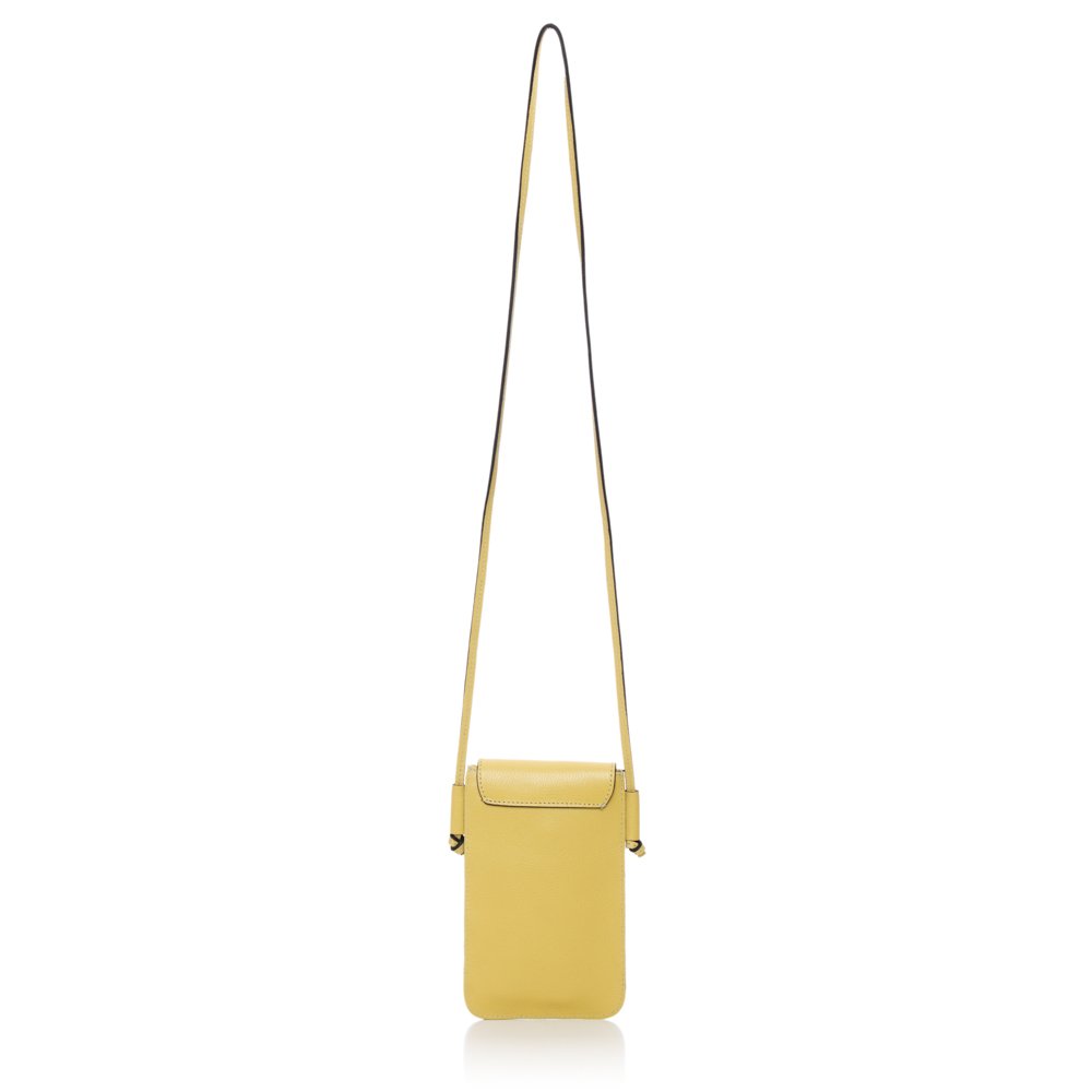 Bolsinha Pota-Celular Em Couro Zinê Lima Amarelo 4