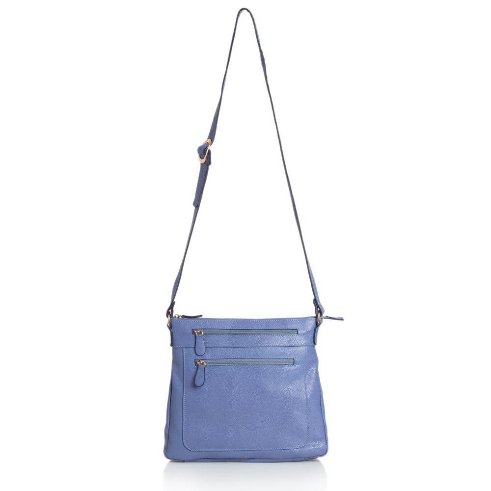 Bolsa Em Couro Transversal Karin - Azul Azul 1