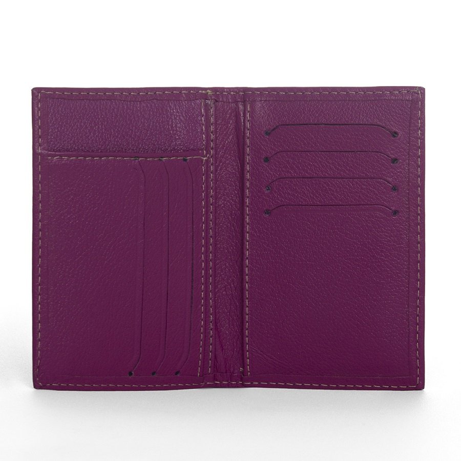 Carteira Confeccionada Em Couro Lumi - Pink Roxo 3