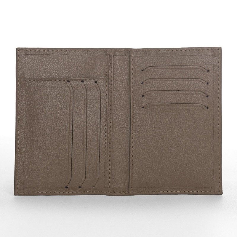 Carteira Confeccionada Em Couro Lumi - Bege Marrom 3