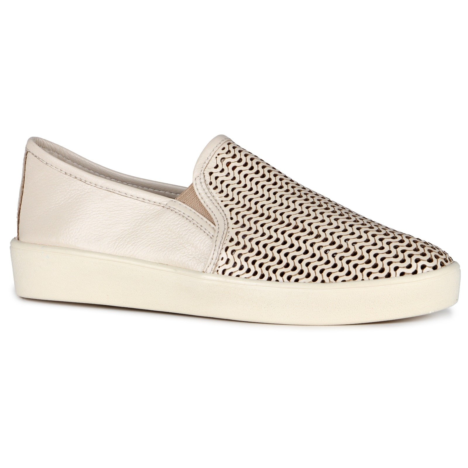 Slip On Em Couro Telly - Creme Dourado 1