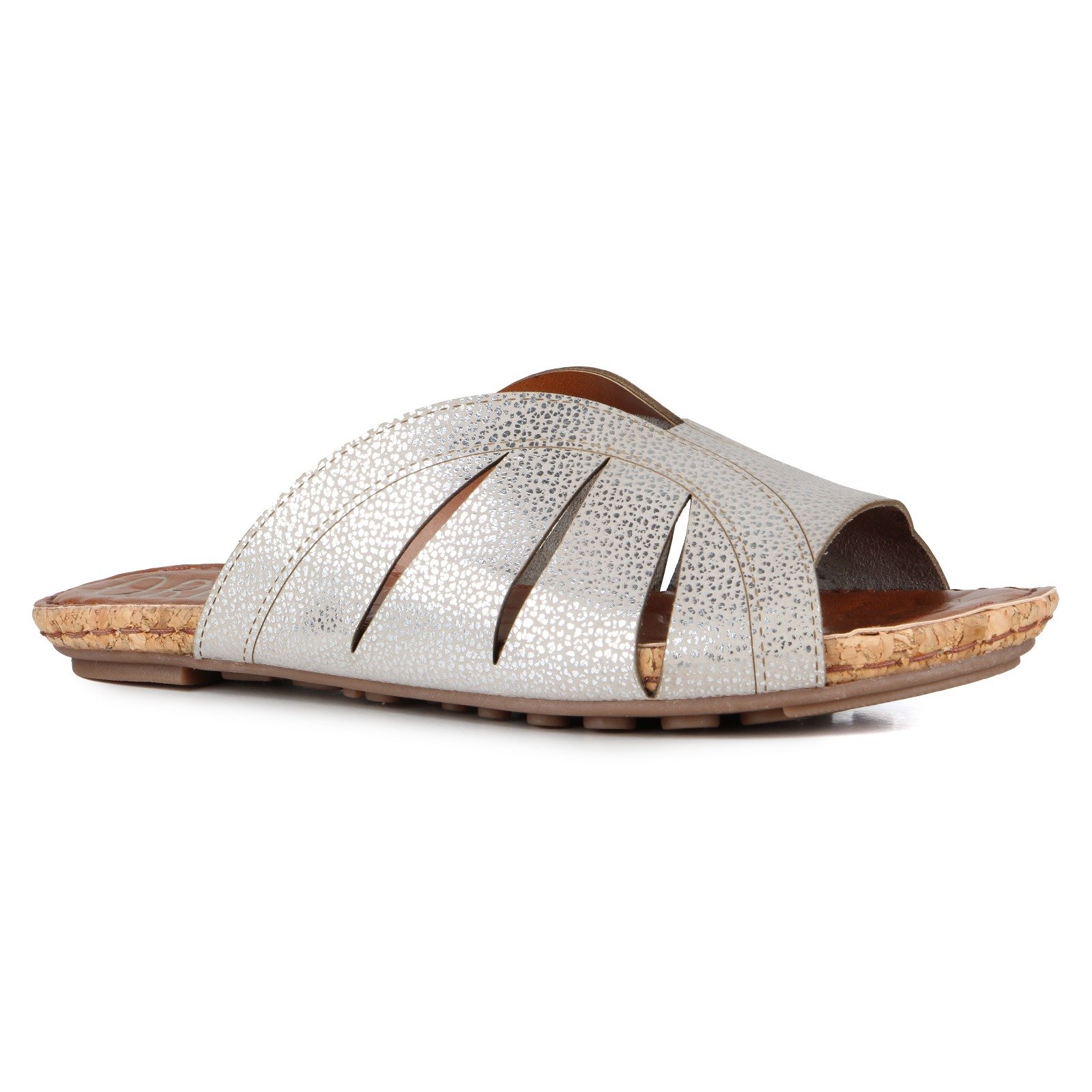 Rasteira Em Couro Metaly - Prata Velho Prata 2