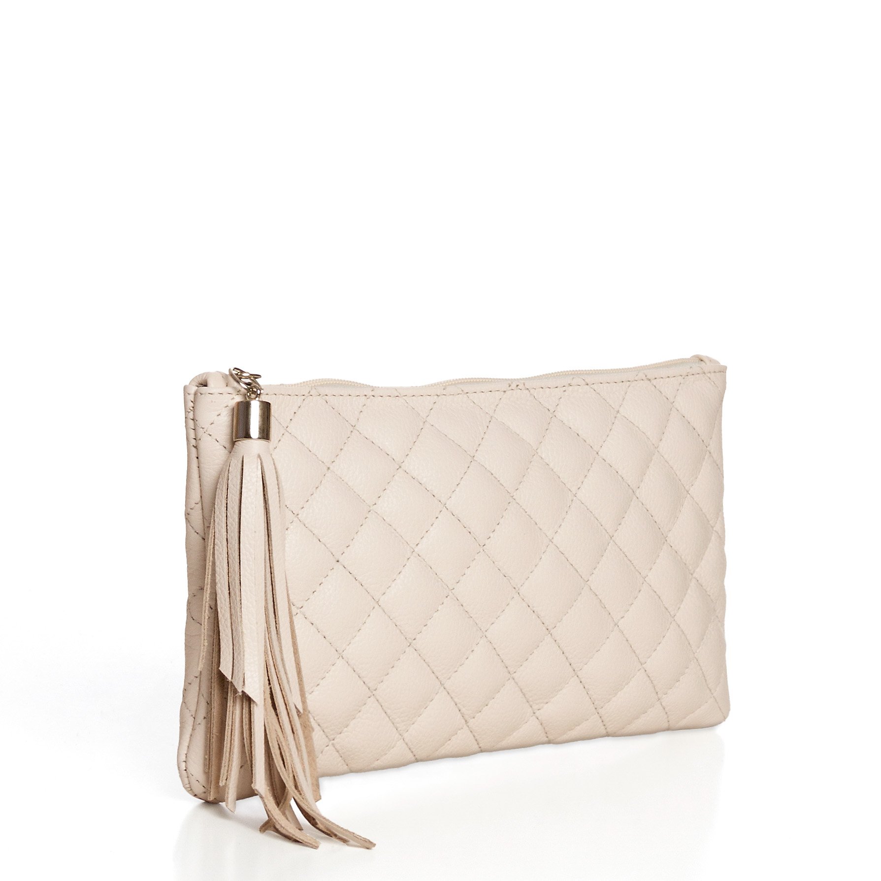 Clutch Em Couro Matelassê Maitê - Off-White Branco 2