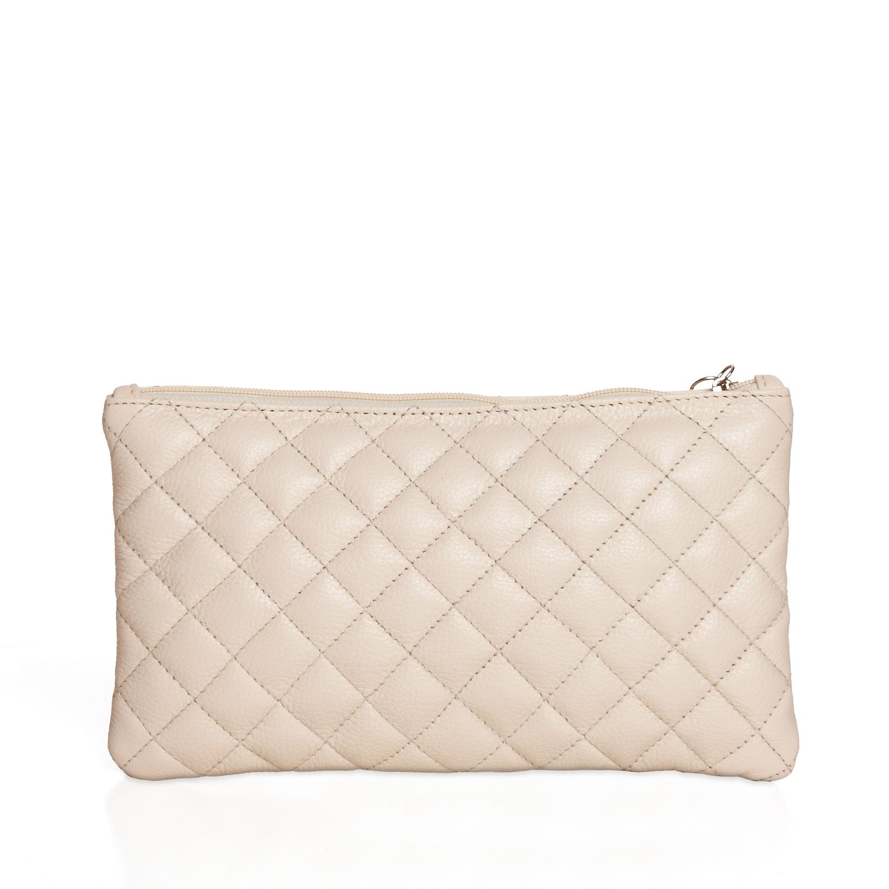 Clutch Em Couro Matelassê Maitê - Off-White Branco 3