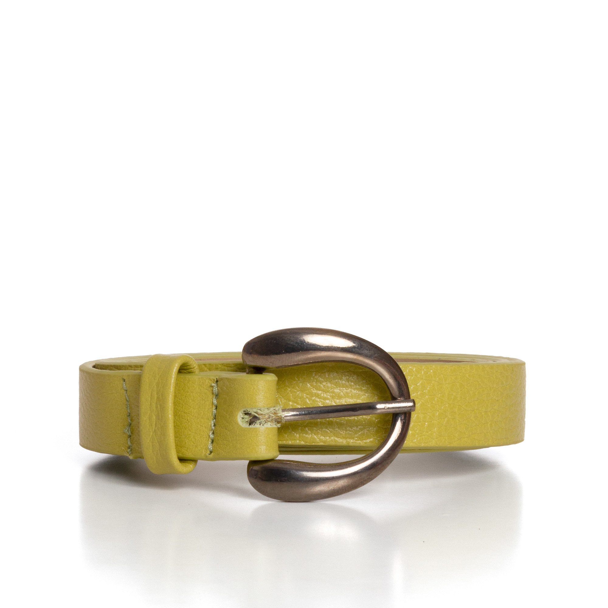 Cinto Confeccionado Em Couro Nikki - Verde Amarelo 1