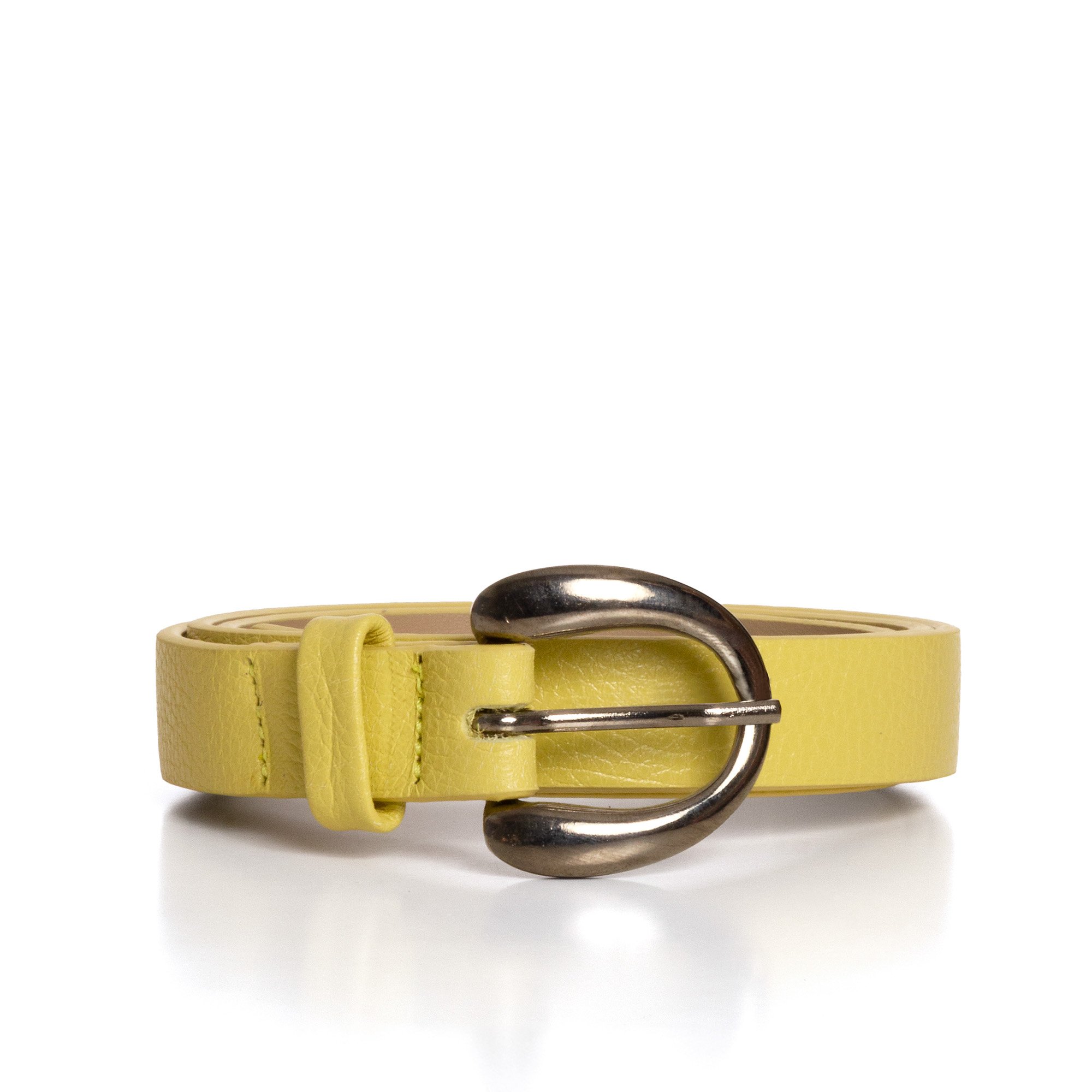 Cinto Confeccionado Em Couro Nikki - LIma Amarelo 1