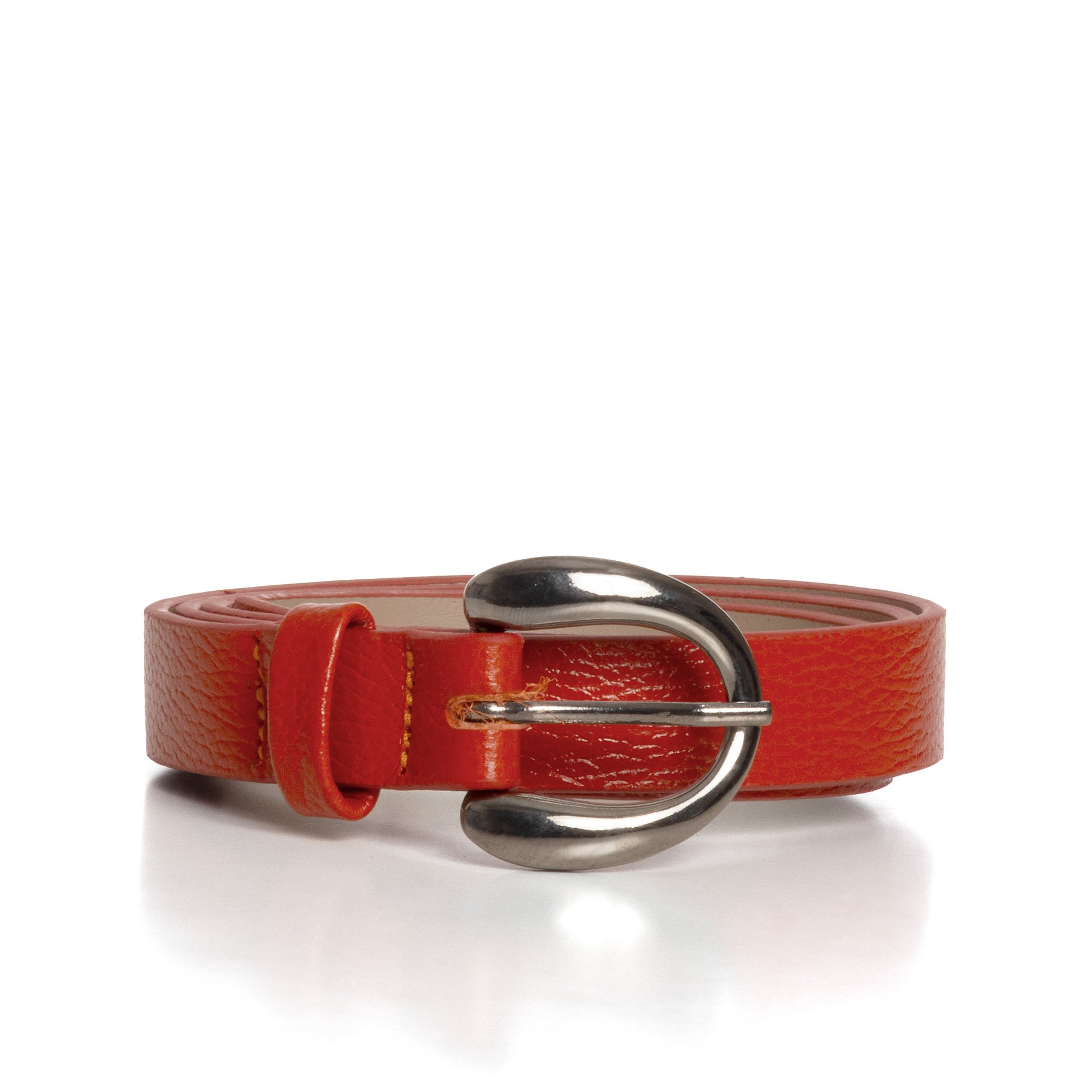 Cinto Confeccionado Em Couro Nikki - Laranja Vermelho 1