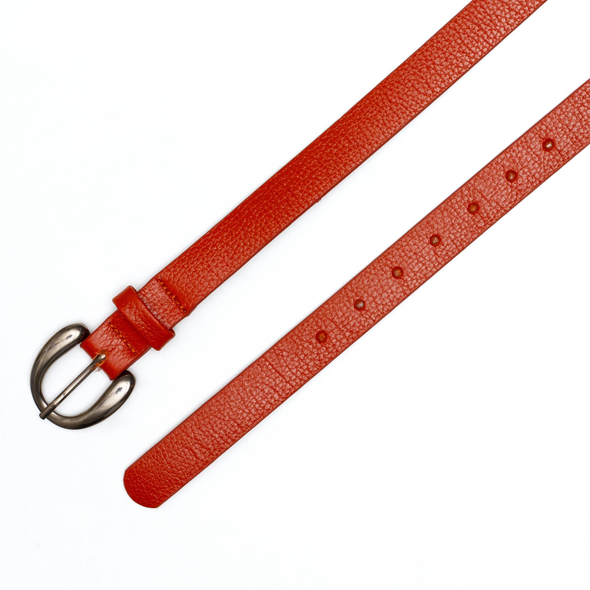 Cinto Confeccionado Em Couro Nikki - Laranja Vermelho 2