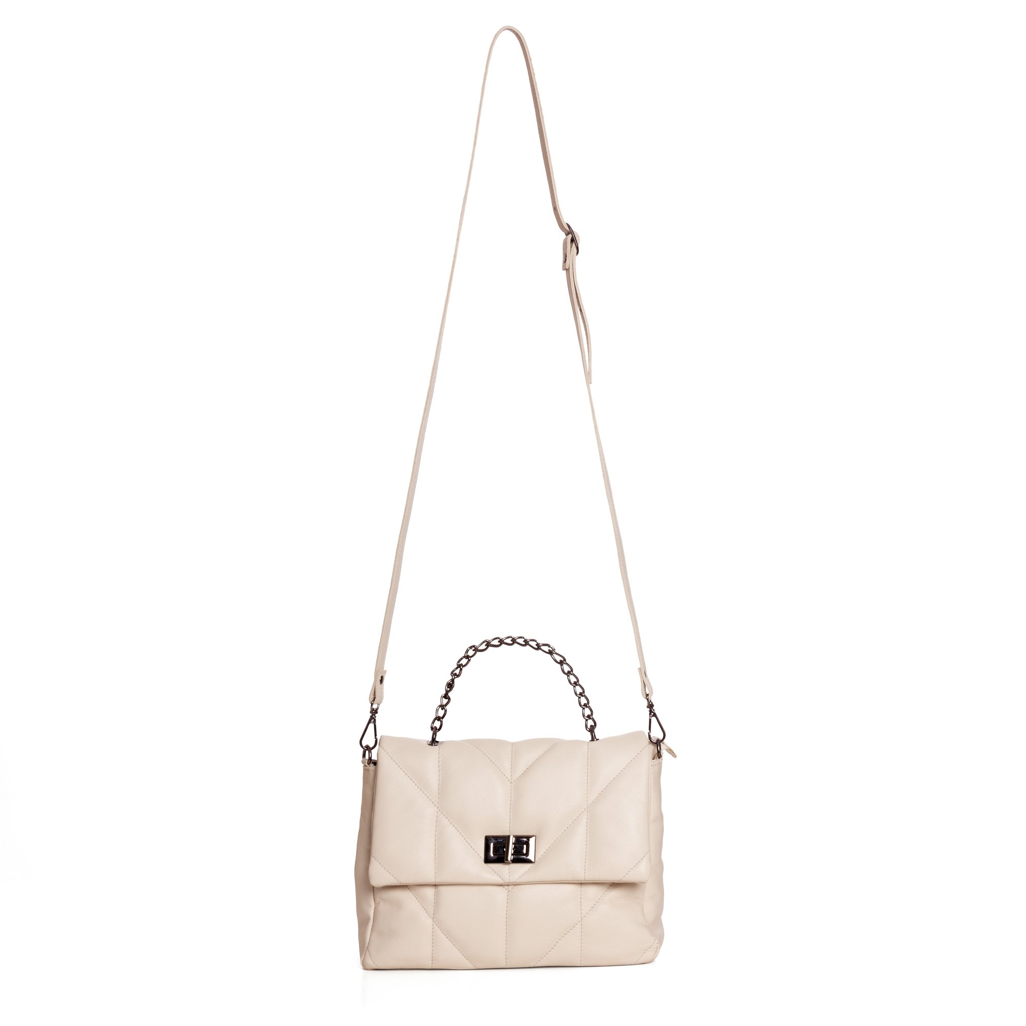 Bolsa Confeccionada Em Couro Mince - Creme Branco 2