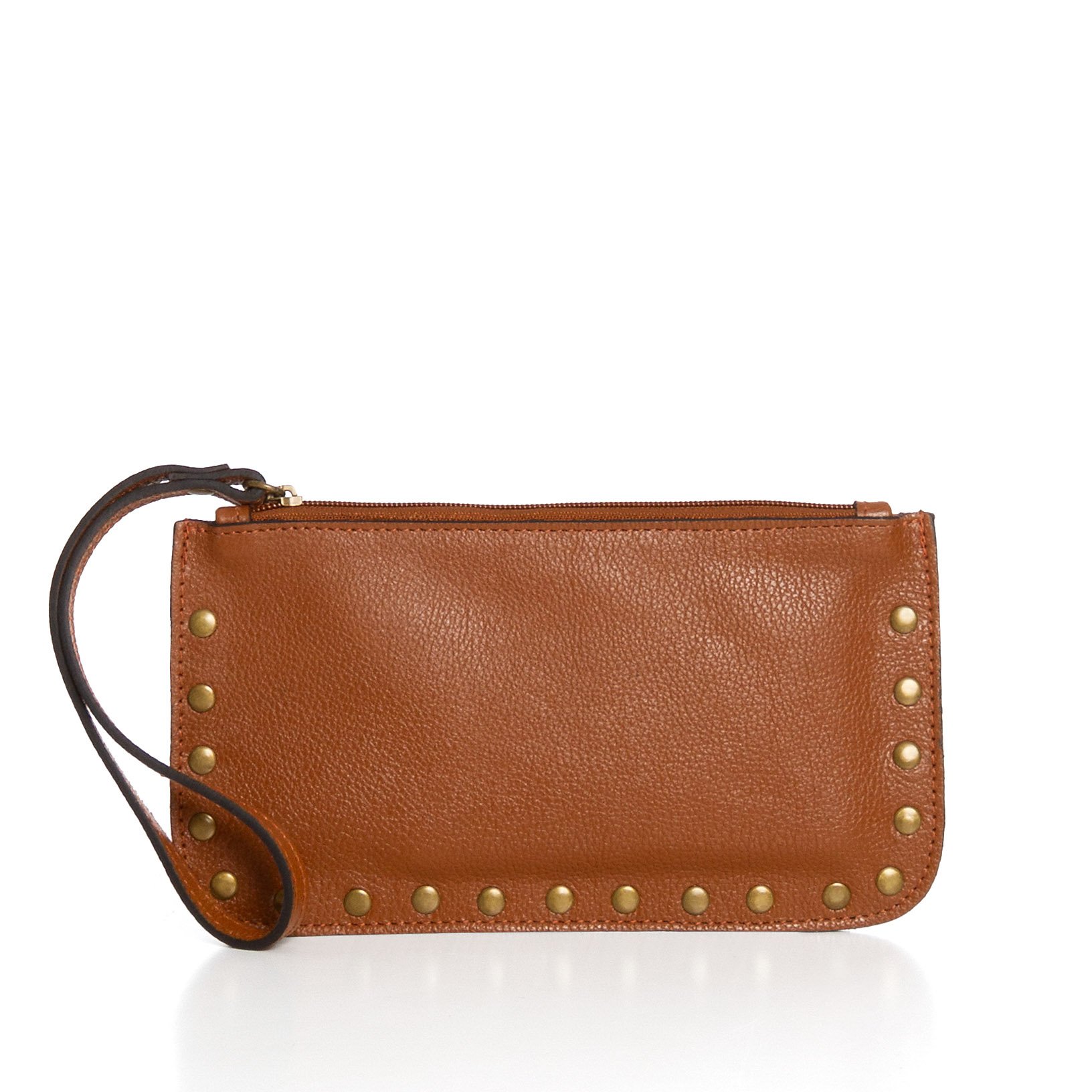 Bolsinha De Mão Em Couro Rebin - Caramelo Marrom 2