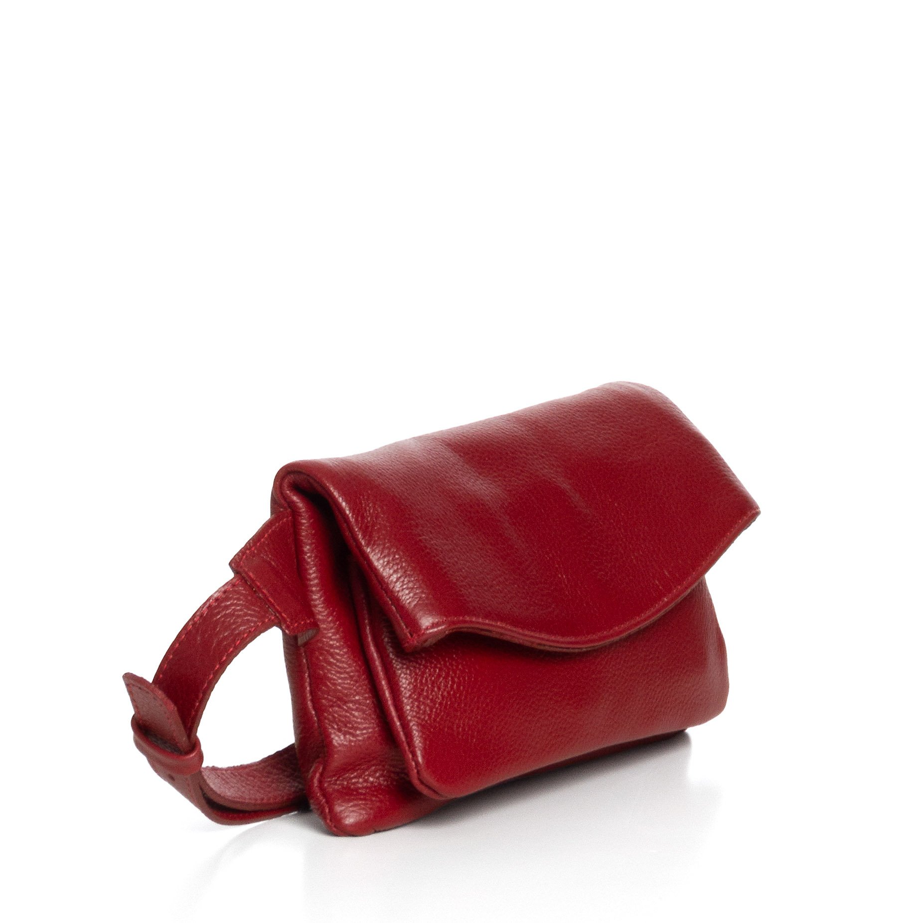 Bolsa Pochete Em Couro Com Divisórias Amy - Vermelho Vermelho 2