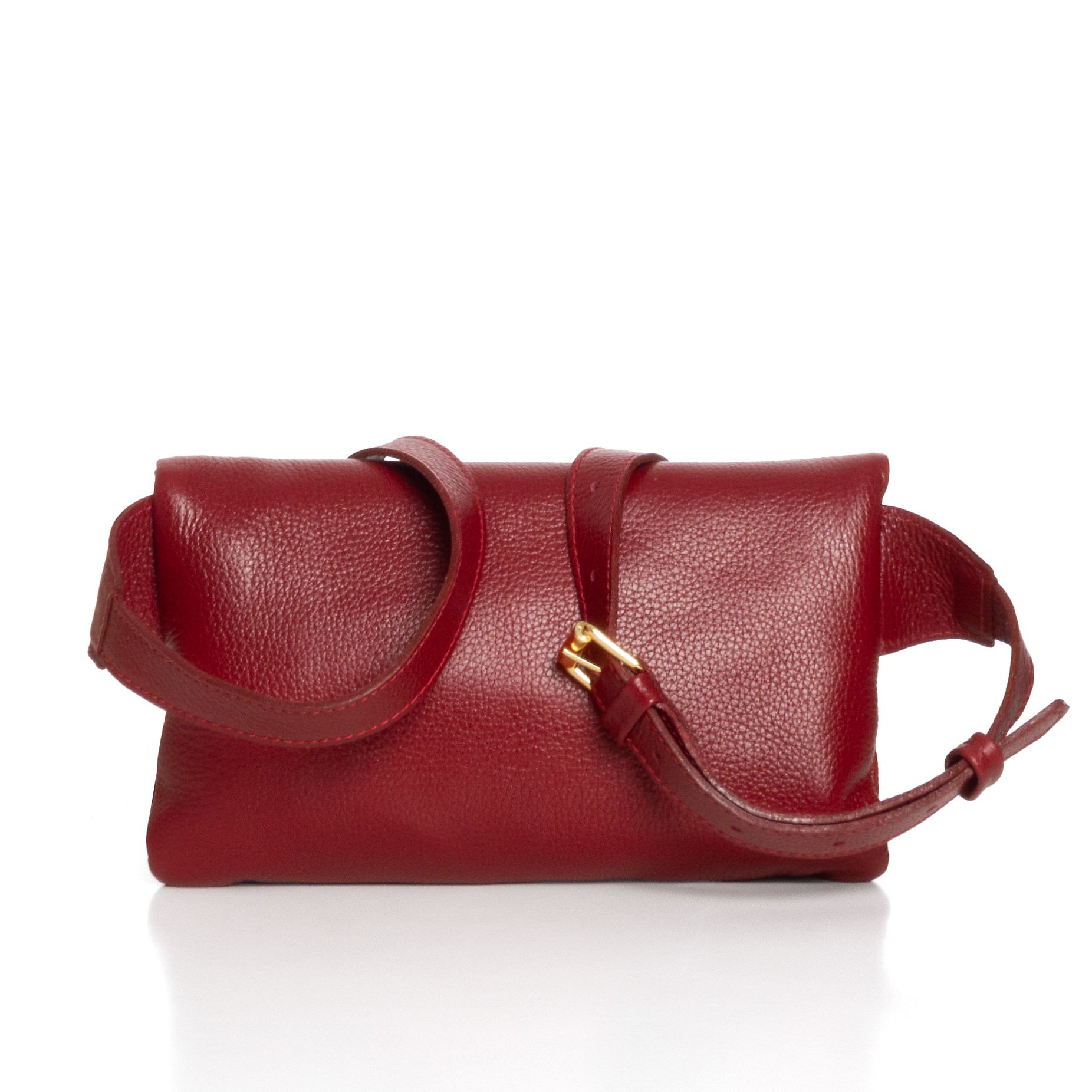 Bolsa Pochete Em Couro Com Divisórias Amy - Vermelho Vermelho 3