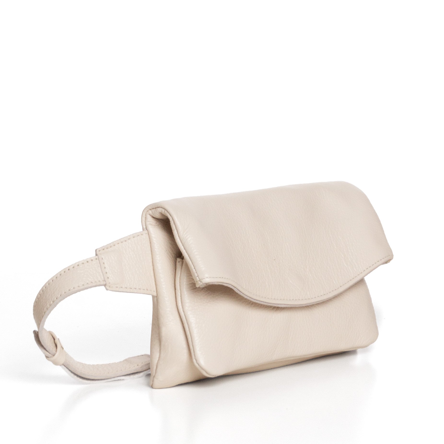 Bolsa Pochete Em Couro Com Divisórias Amy - Creme Branco 3