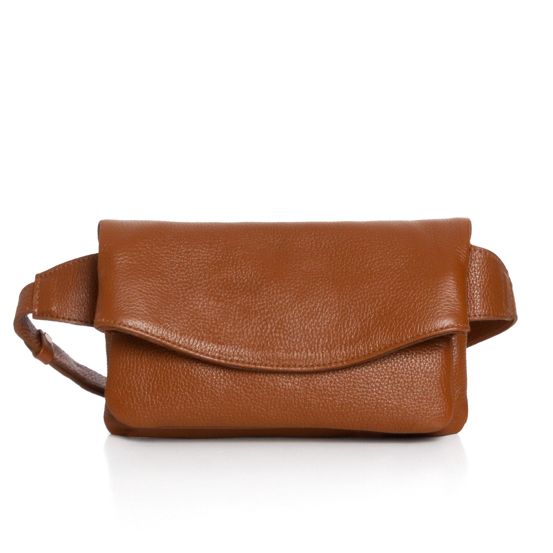 Bolsa Pochete Em Couro Com Divisórias Amy - Caramelo Marrom 1