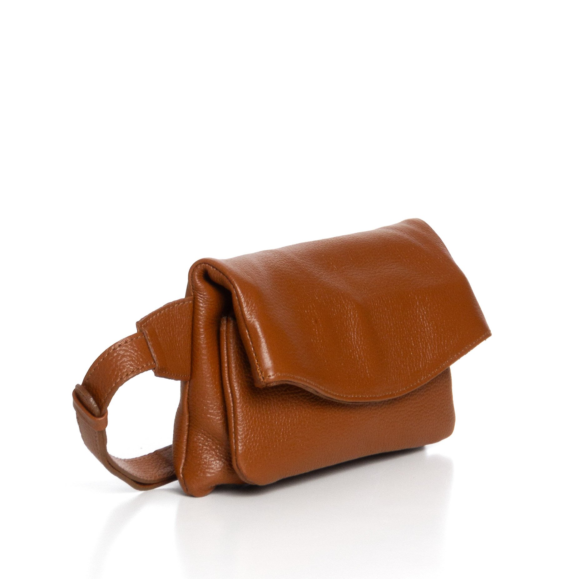 Bolsa Pochete Em Couro Com Divisórias Amy - Caramelo Marrom 2