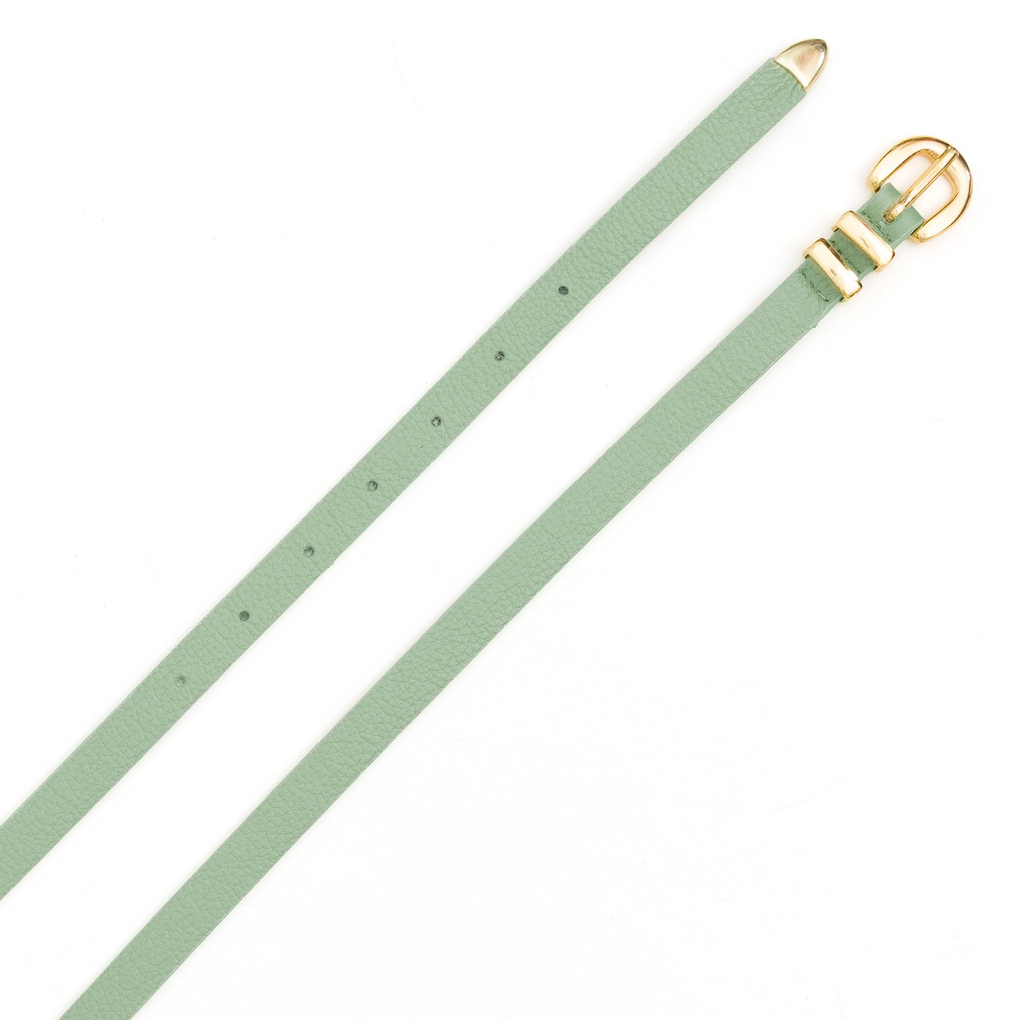 Cinto Em Couro Fininho Dully - Menta Verde 2