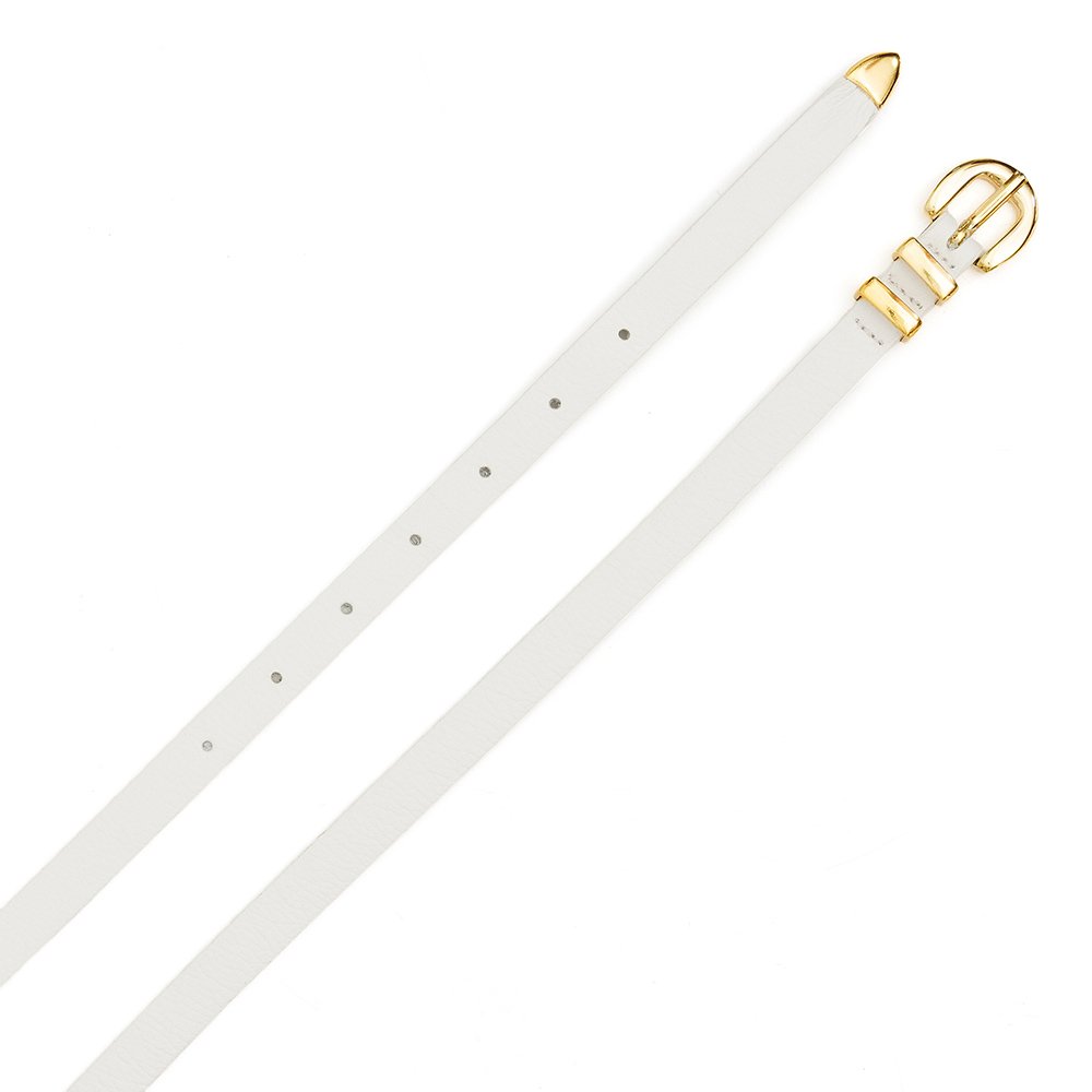 Cinto Em Couro Fininho Dully - Branco Branco 2