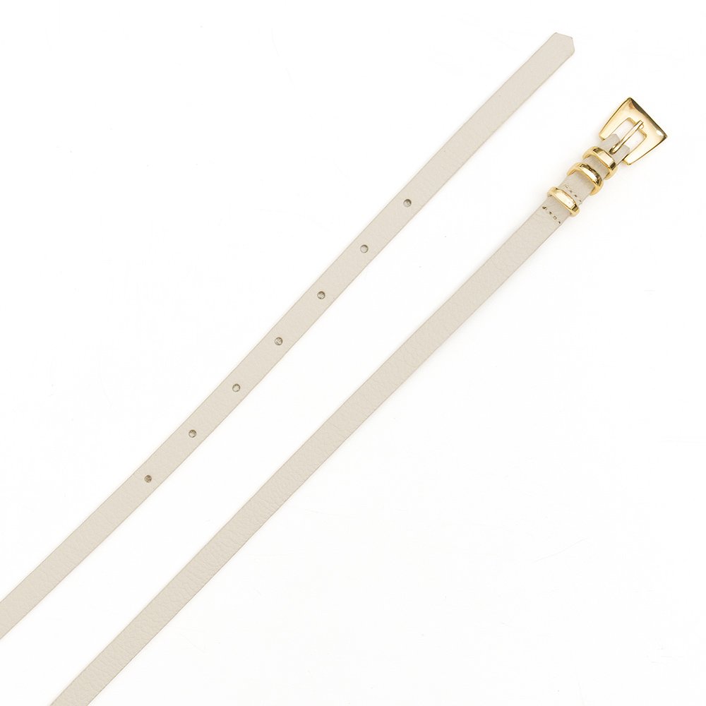Cinto Em Couro Fininho Triby - Offwhite Branco 2