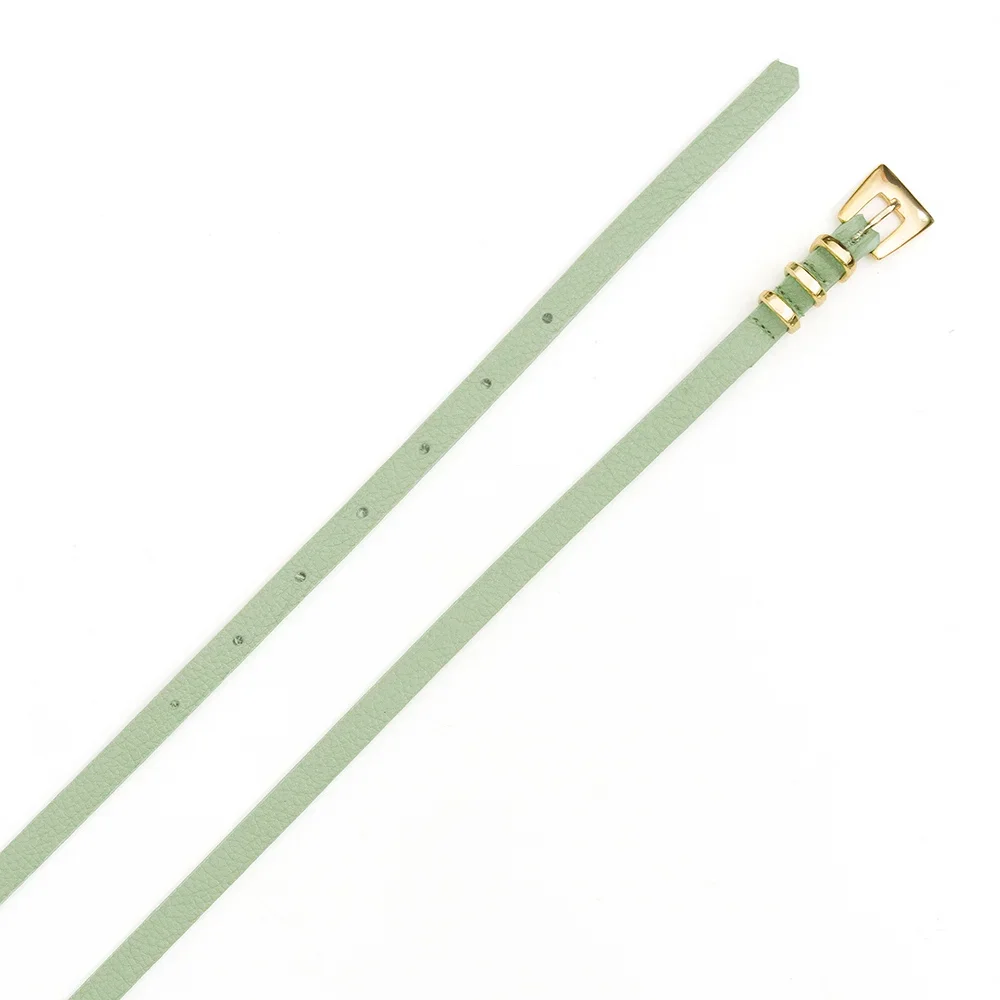 Cinto Em Couro Fininho Triby - Menta Verde 2