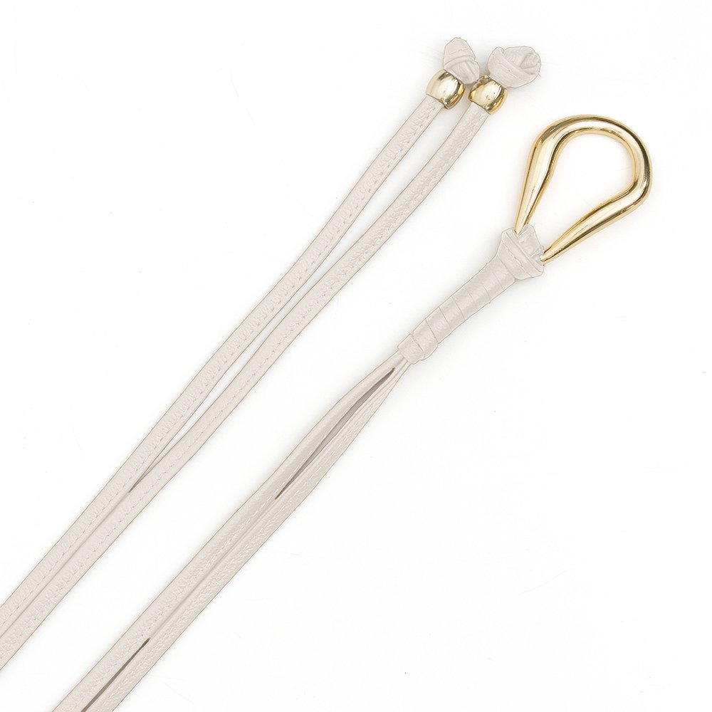 Cinto Em Couro Duas Tiras Para Amarração Fiow Creme Branco 2