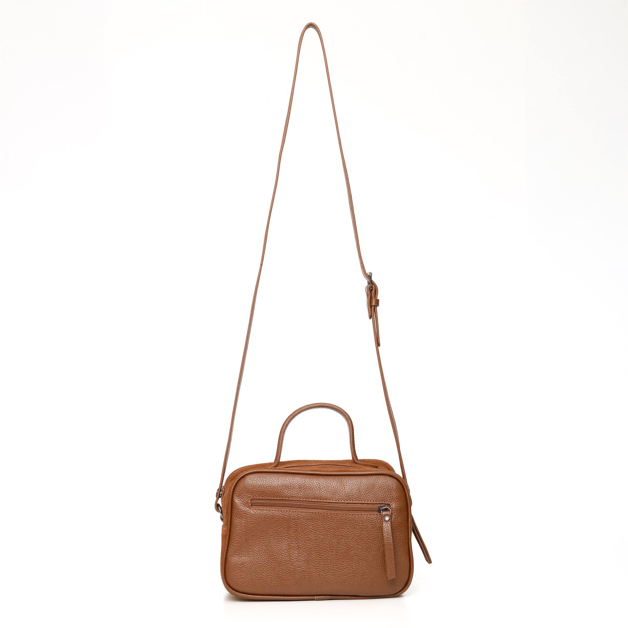 Bolsa Beta Em Couro E Camurça Caramelo Caramelo 3