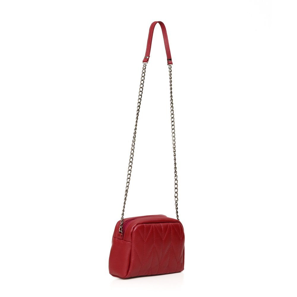 Bolsa Em Couro Trabalhado Lupita Vermelho Vermelho 4