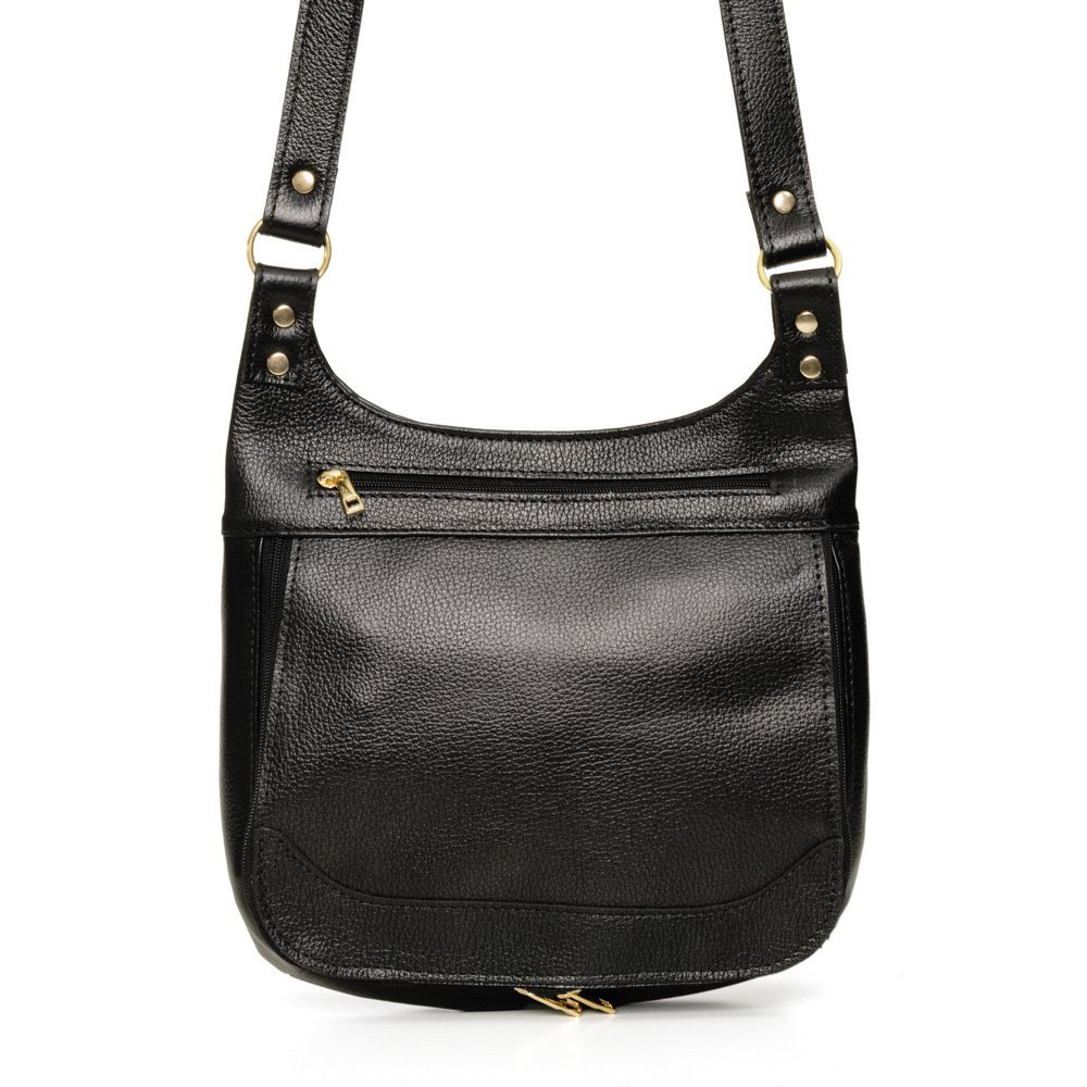 Bolsa Transversal Em Couro Moriza Preto