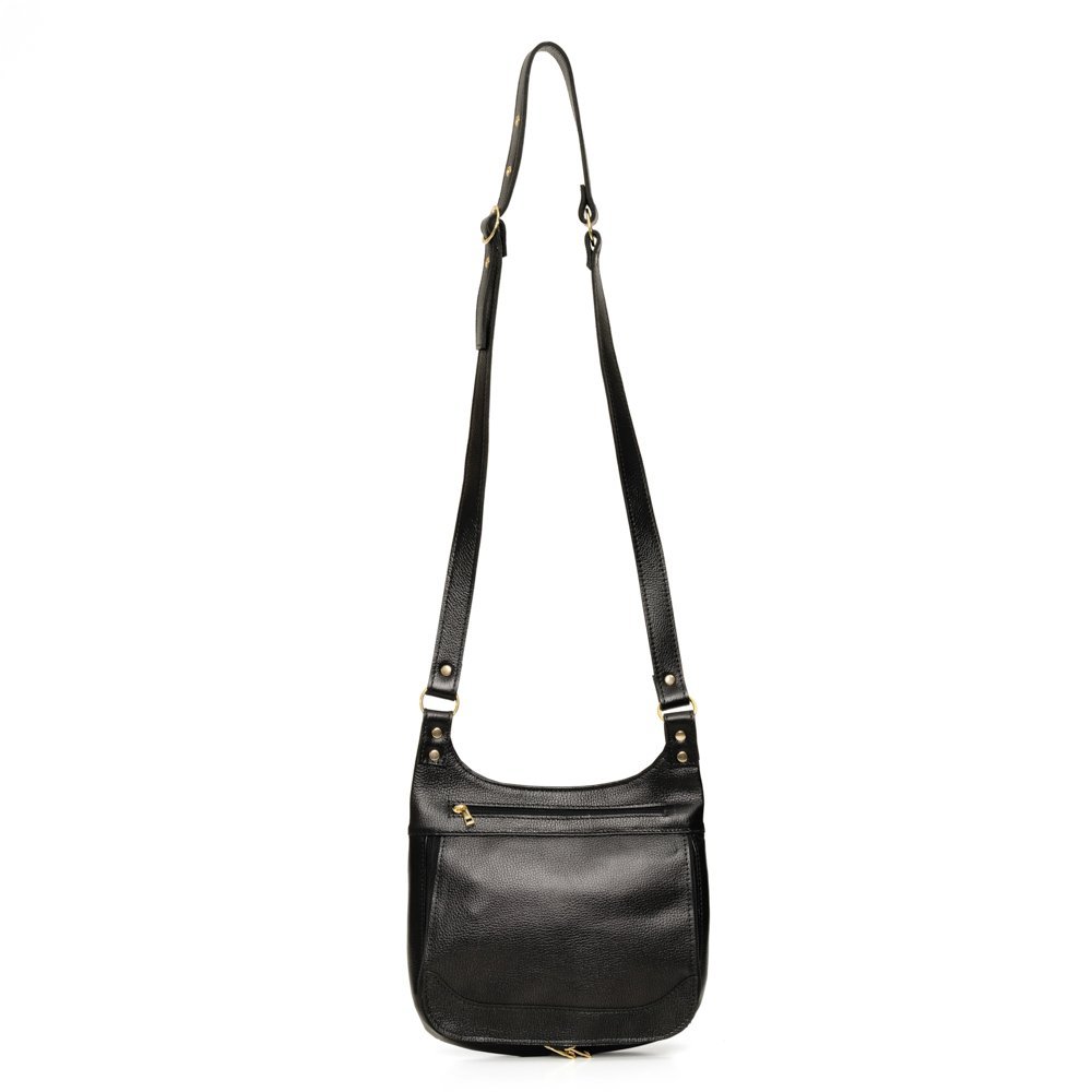 Bolsa Transversal Em Couro Moriza Preto Preto 2
