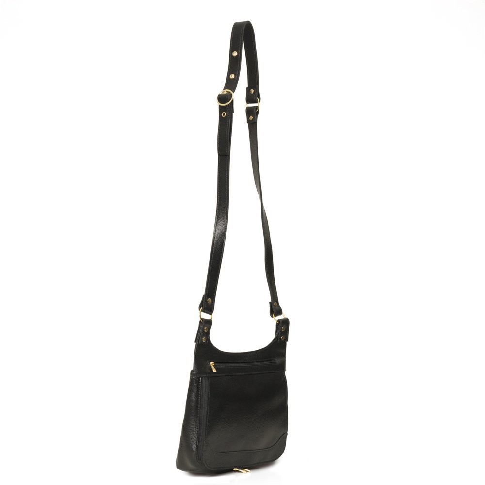Bolsa Transversal Em Couro Moriza Preto Preto 3