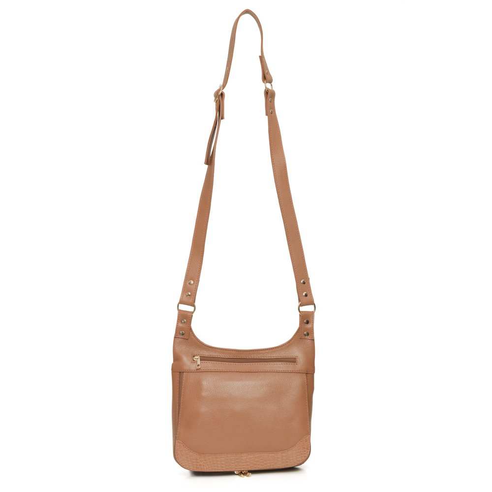 Bolsa Transversal Em Couro Moriza Caramelo Caramelo 2