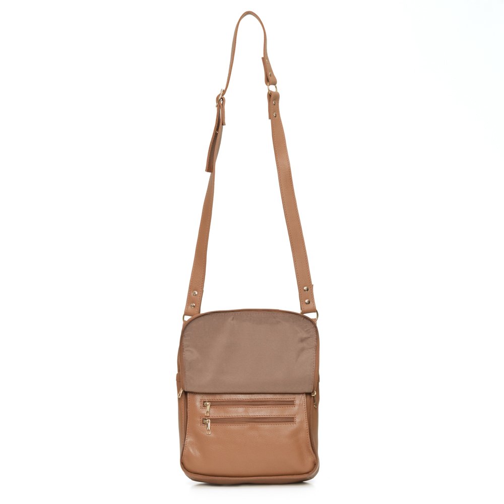 Bolsa Transversal Em Couro Moriza Caramelo Caramelo 3