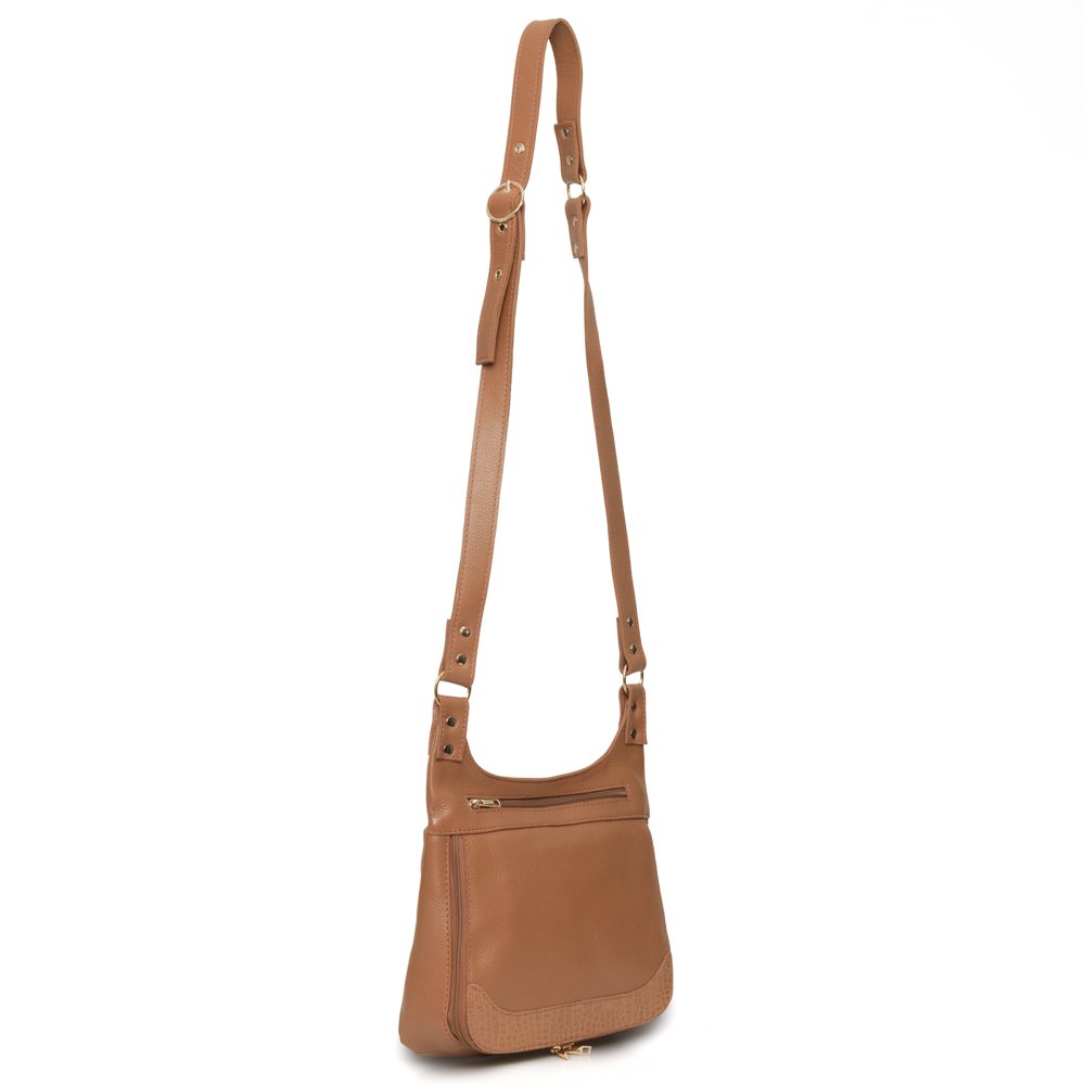 Bolsa Transversal Em Couro Moriza Caramelo Caramelo 5
