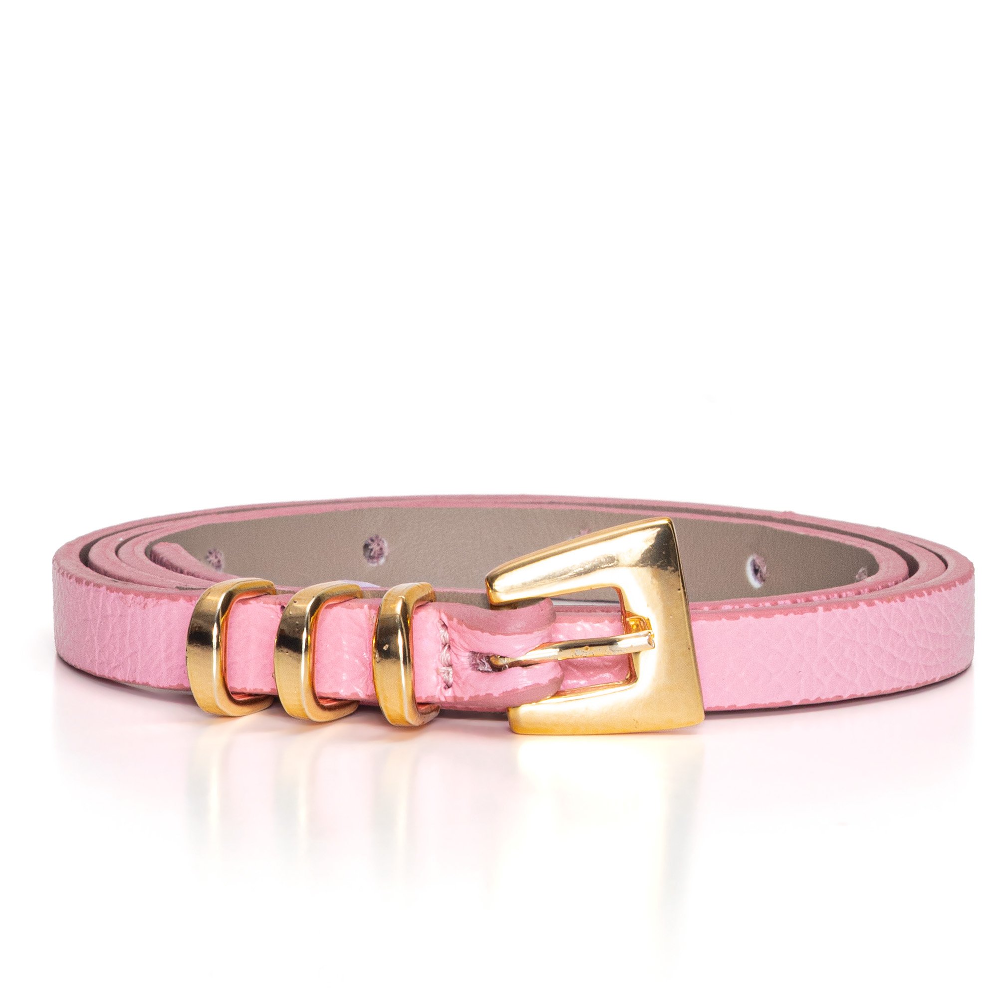 Cinto Em Couro Fininho Triby - Rosa